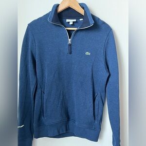 LACOSTE MEN'S RIBBED QUARTER-ZIP SWEATSHIRT